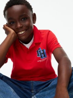 Kids' Block Monogram Logo Polo — Red Glare 3
