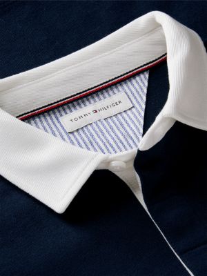 Детское поло Tommy Hilfiger Logo Colorblock Rugby Polo, цвет: Тёмный синий — фото 6