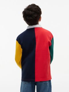 Kids' Logo Colorblock Rugby Polo — Red Glare Blocking 4