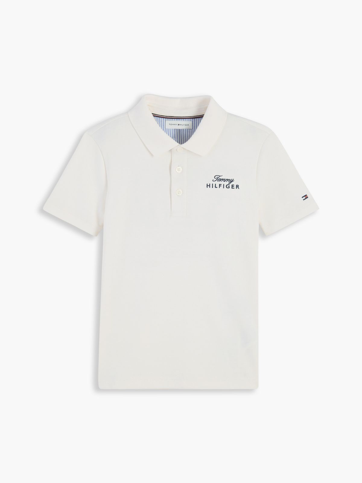 Kids' Back Flag Logo Polo — White
