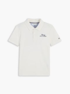 Kids' Back Flag Logo Polo — White 5