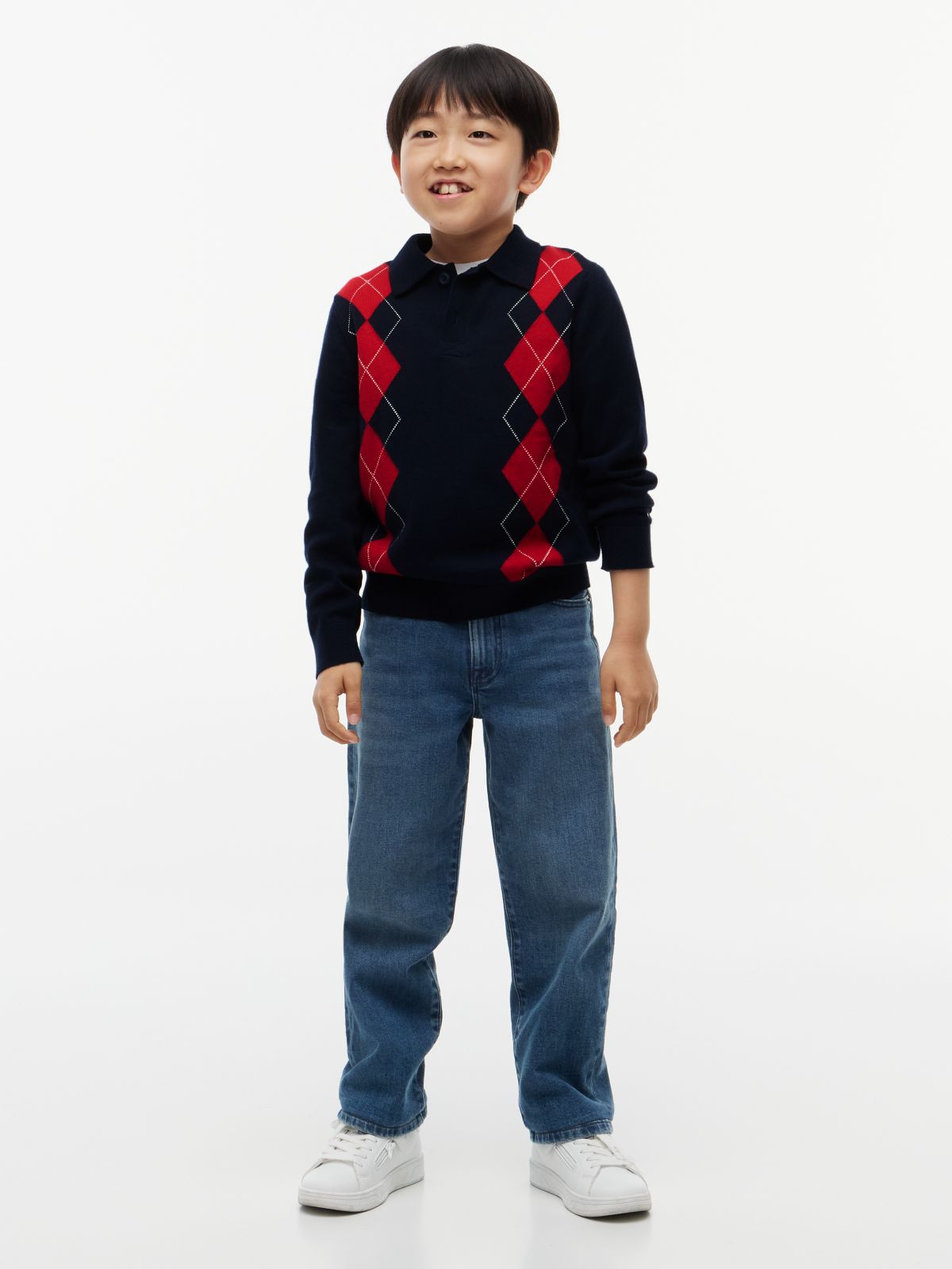 Kids' Cotton-Wool Blend Sweater Polo — Blue