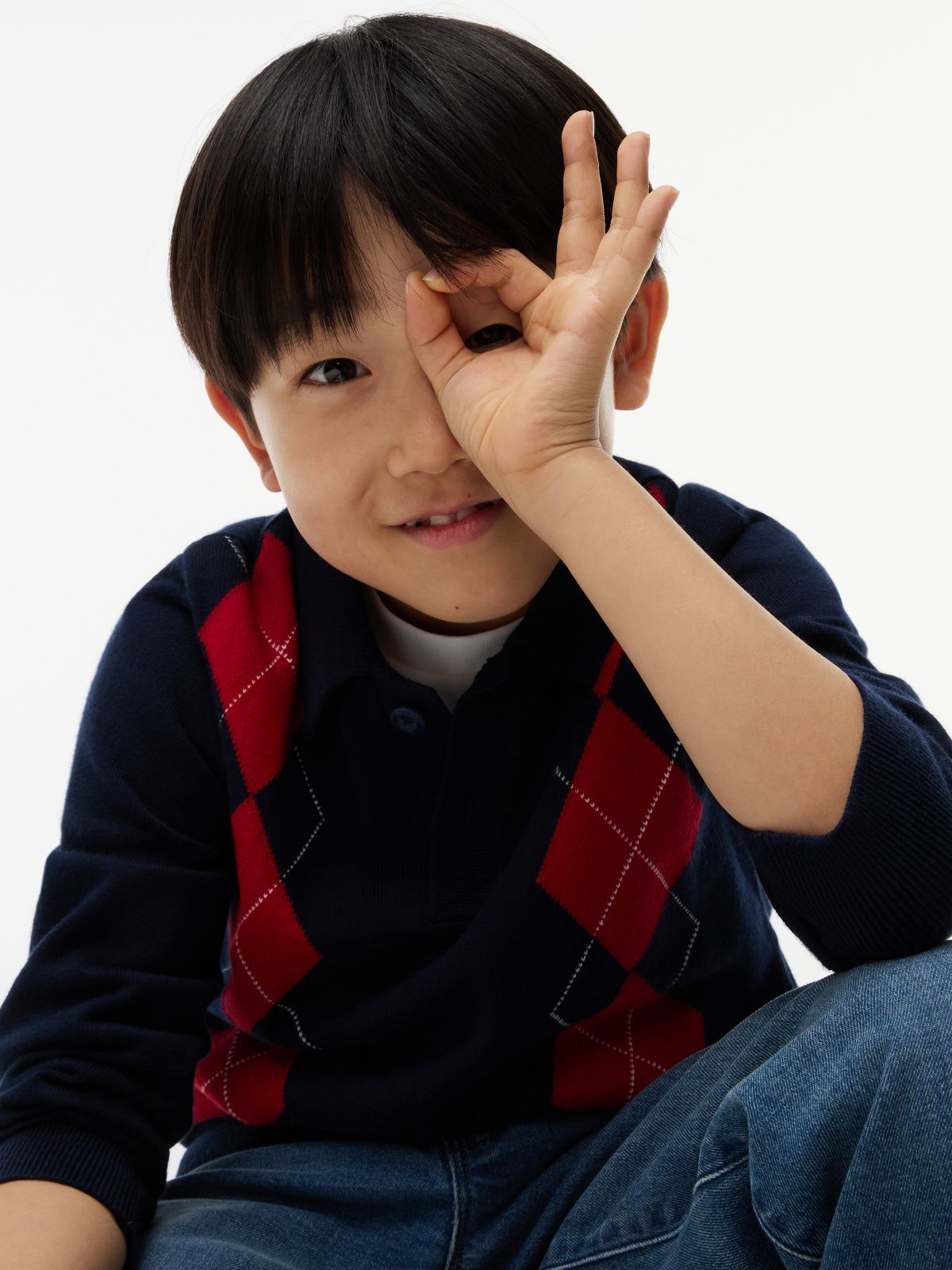 Kids' Cotton-Wool Blend Sweater Polo — Blue