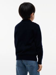 Kids' Cotton-Wool Blend Sweater Polo — Blue 4