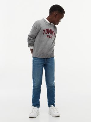 Детский свитер Tommy Hilfiger Tommy Varsity Crewneck, цвет: Средний серый меланжевый — фото 2