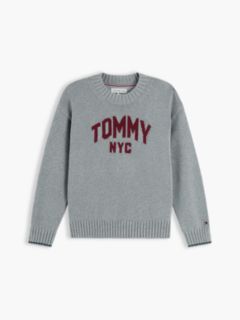 Kids' Tommy Varsity Crewneck Sweater — Medium Grey Heather 5