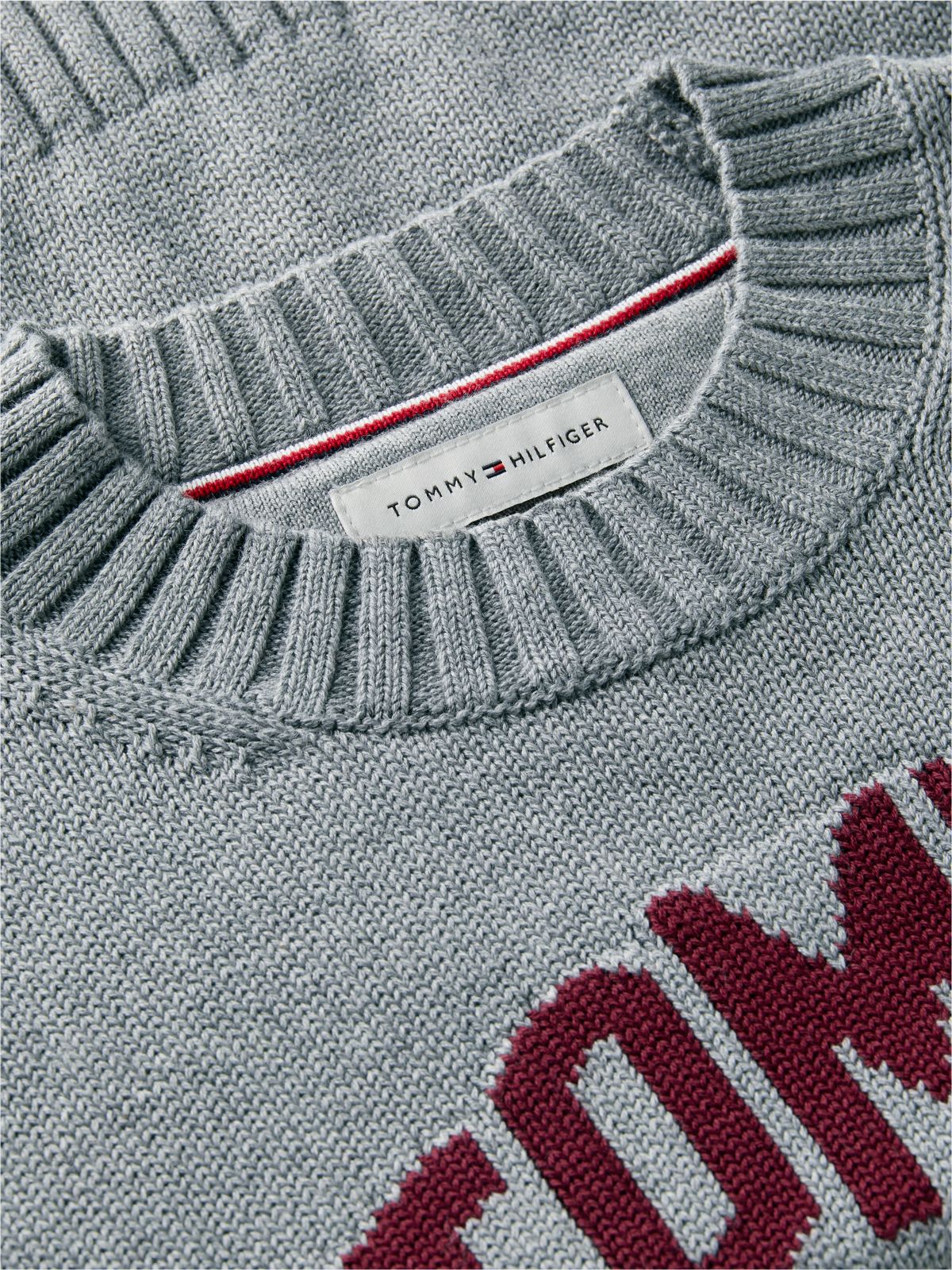 Kids' Tommy Varsity Crewneck Sweater — Medium Grey Heather