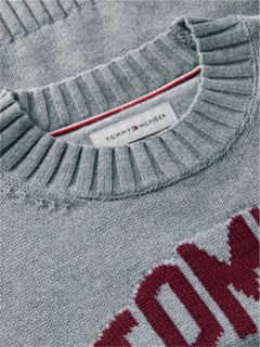 Kids' Tommy Varsity Crewneck Sweater — Medium Grey Heather 6
