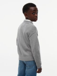Kids' Tommy Varsity Crewneck Sweater — Medium Grey Heather 4