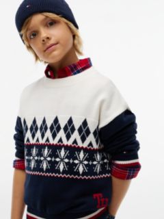 Kids' Fair Isle Crewneck Sweater — Ivory Petal Multi 3
