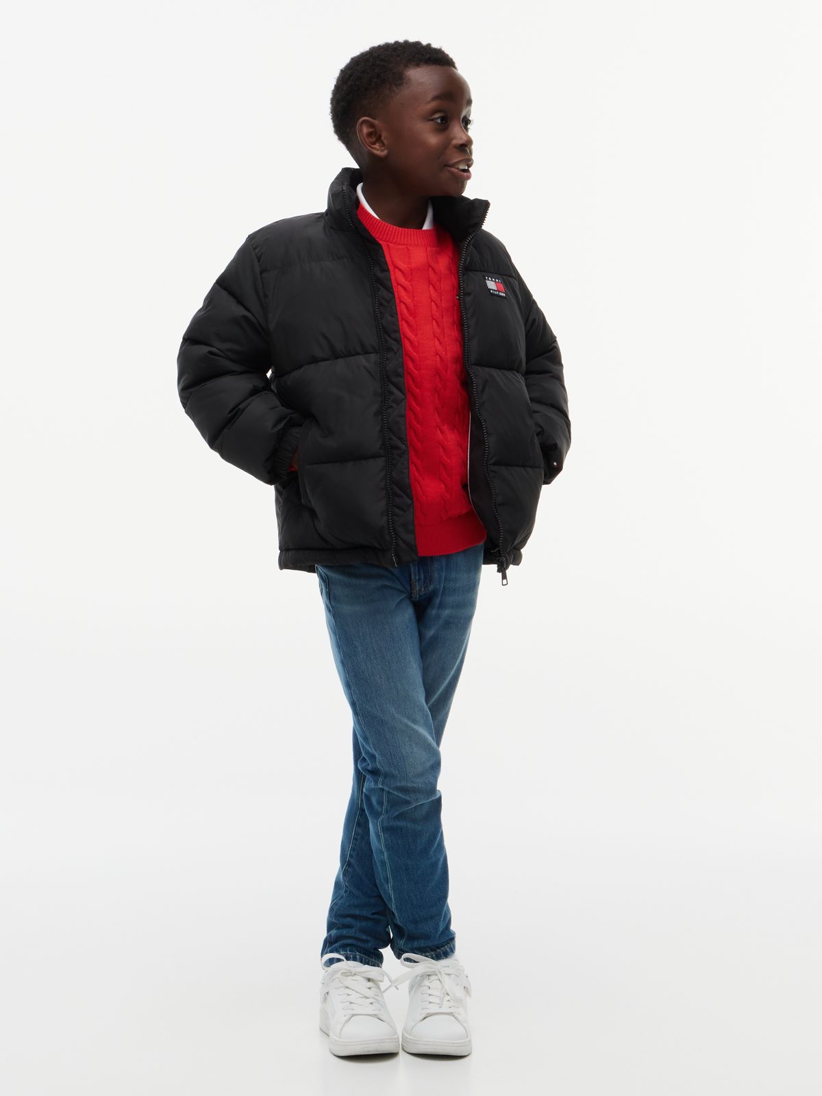Kids' Water-Resistant Puffer — Black