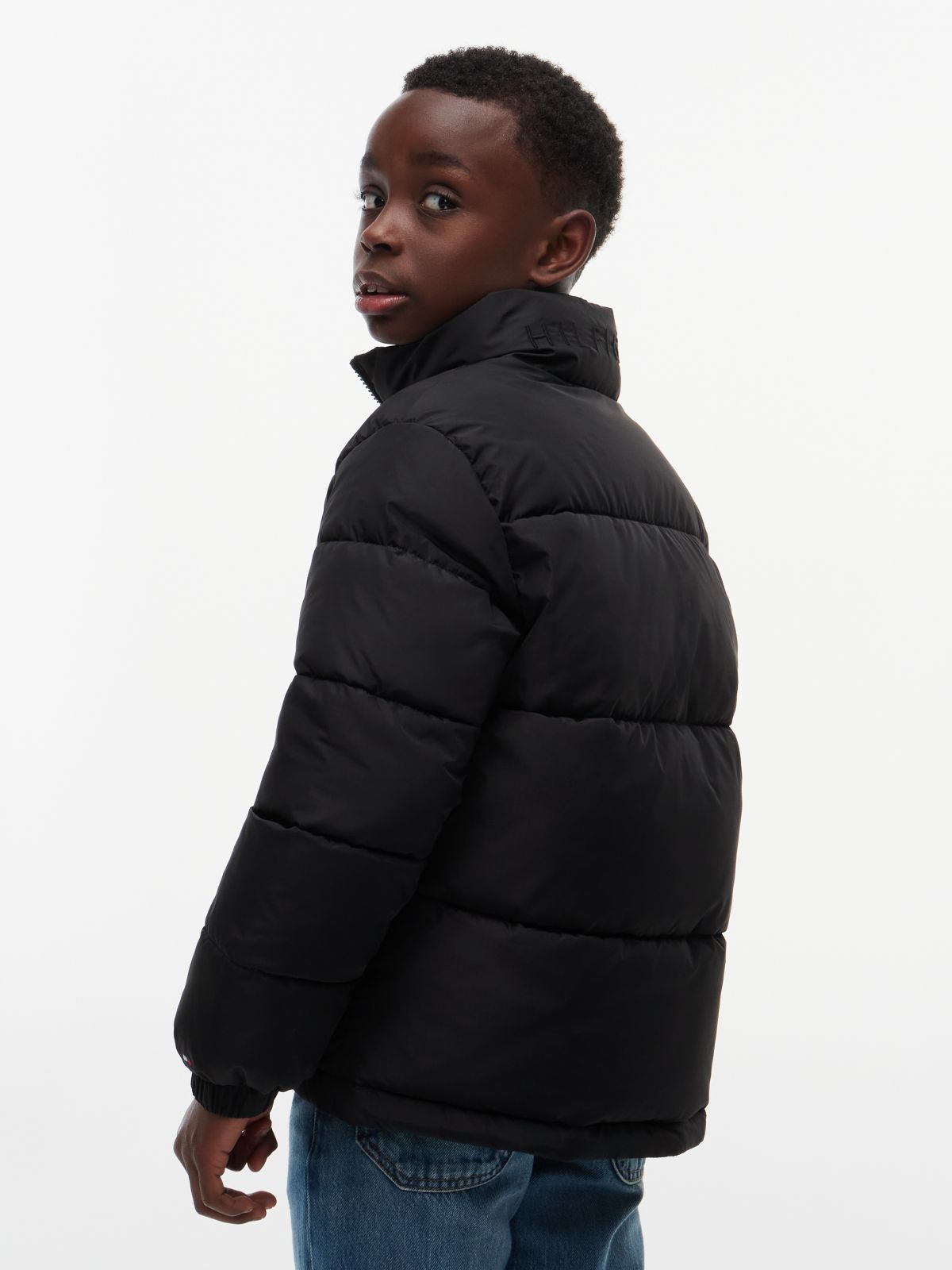 Kids' Water-Resistant Puffer — Black