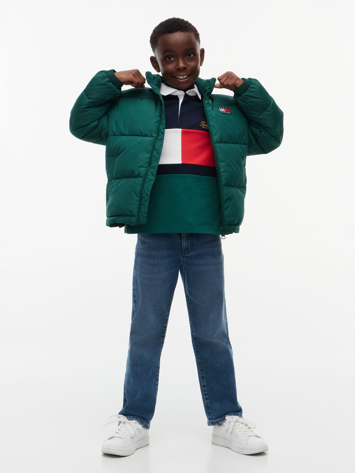 Kids' Water-Resistant Puffer — Rural Green