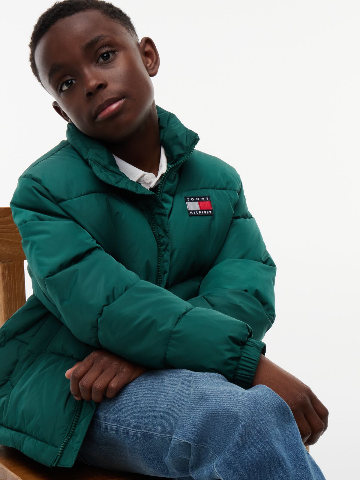Kids' Water-Resistant Puffer — Rural Green