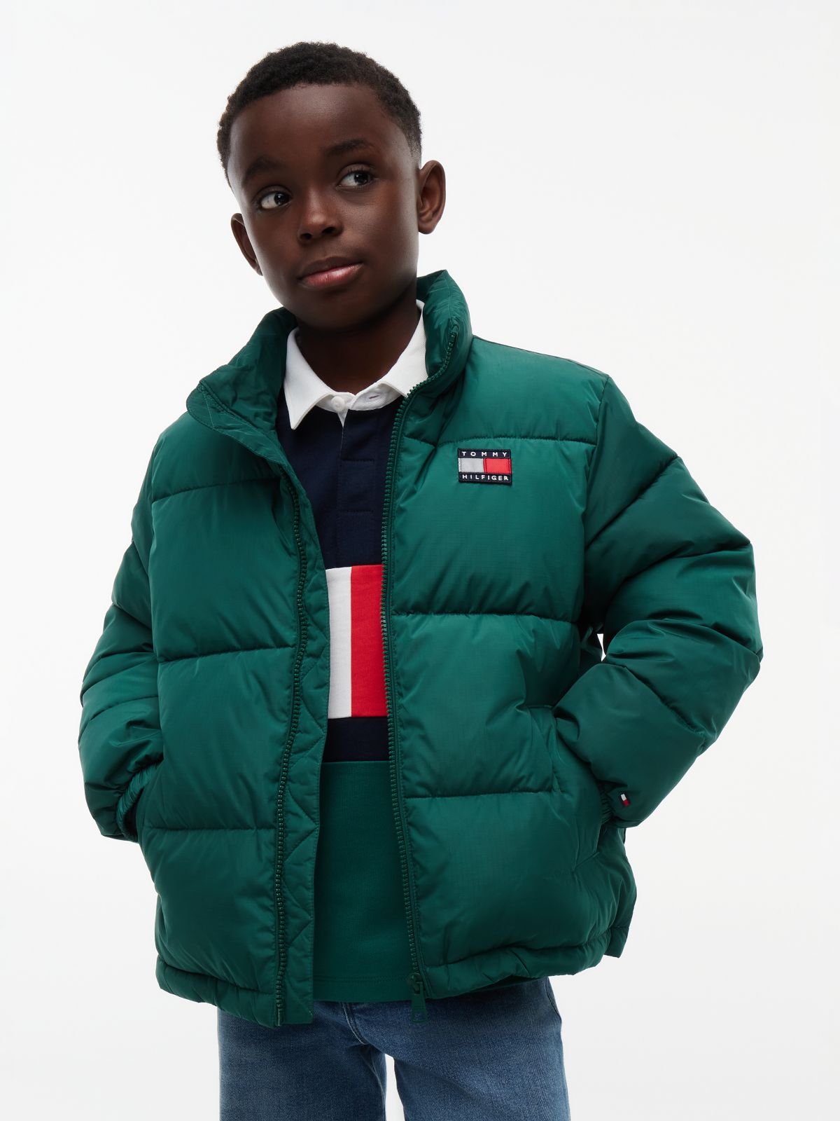 Kids' Water-Resistant Puffer — Rural Green