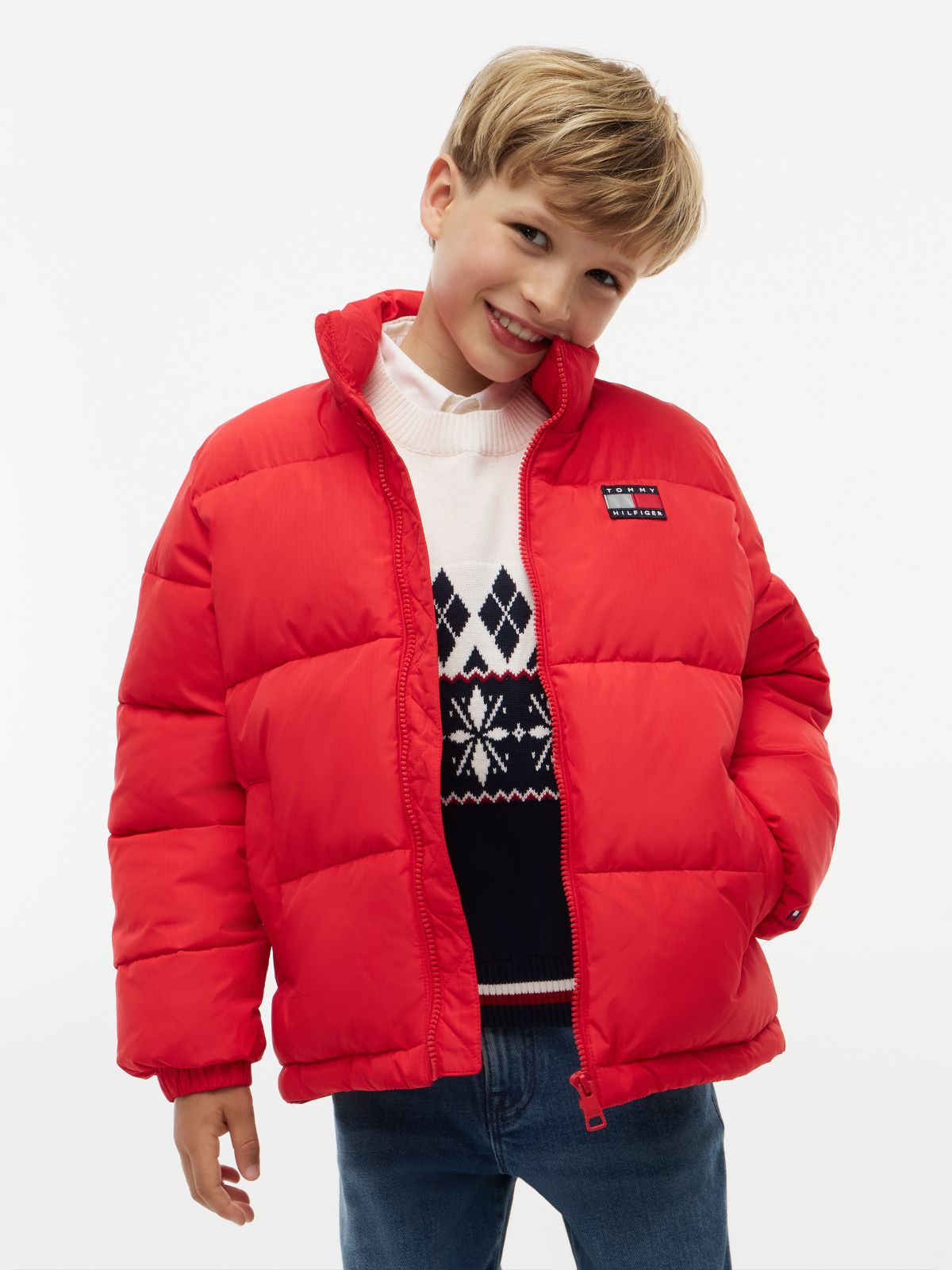 Kids' Water-Resistant Puffer — Red Glare