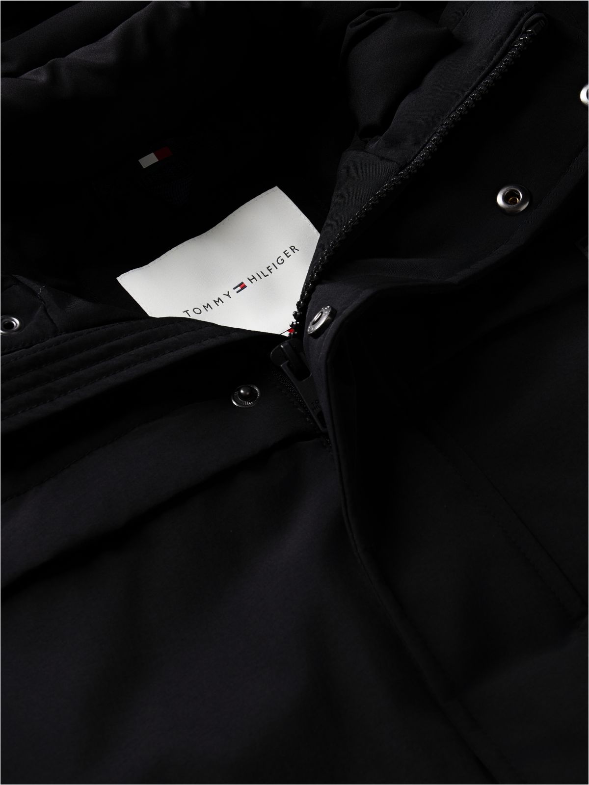 Kids' Water-Resistant Hooded Parka — Black