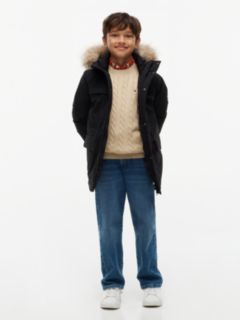 Kids' Water-Resistant Hooded Parka — Black 2