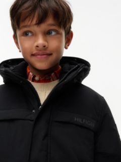 Kids' Water-Resistant Hooded Parka — Black 3