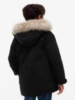 Kids' Water-Resistant Hooded Parka — Black 6