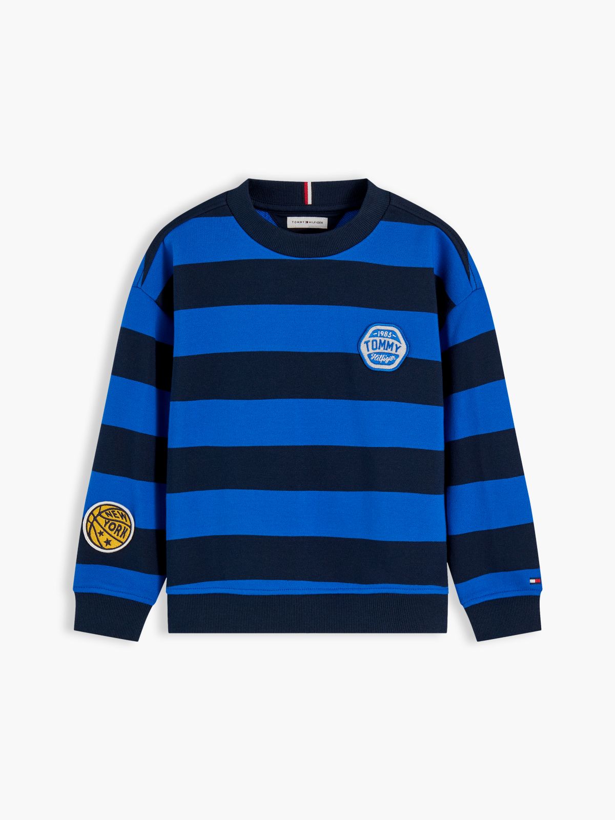 Kids' Sport Logo Striped Sweatshirt — Dark Blue Stripe
