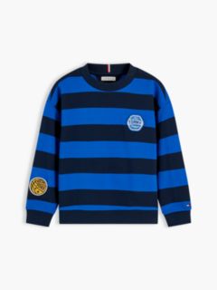 Kids' Sport Logo Striped Sweatshirt — Dark Blue Stripe 5
