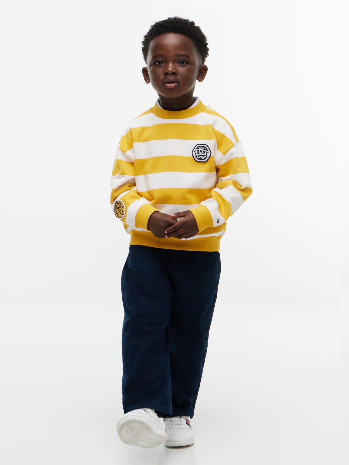 Kids' Sport Logo Striped Sweatshirt — Countryside Yellow Stripe