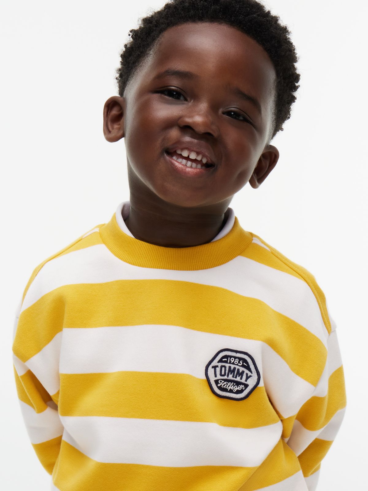 Kids' Sport Logo Striped Sweatshirt — Countryside Yellow Stripe