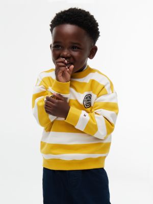 Kids' Sport Logo Striped Sweatshirt, Countryside Yellow Stripe