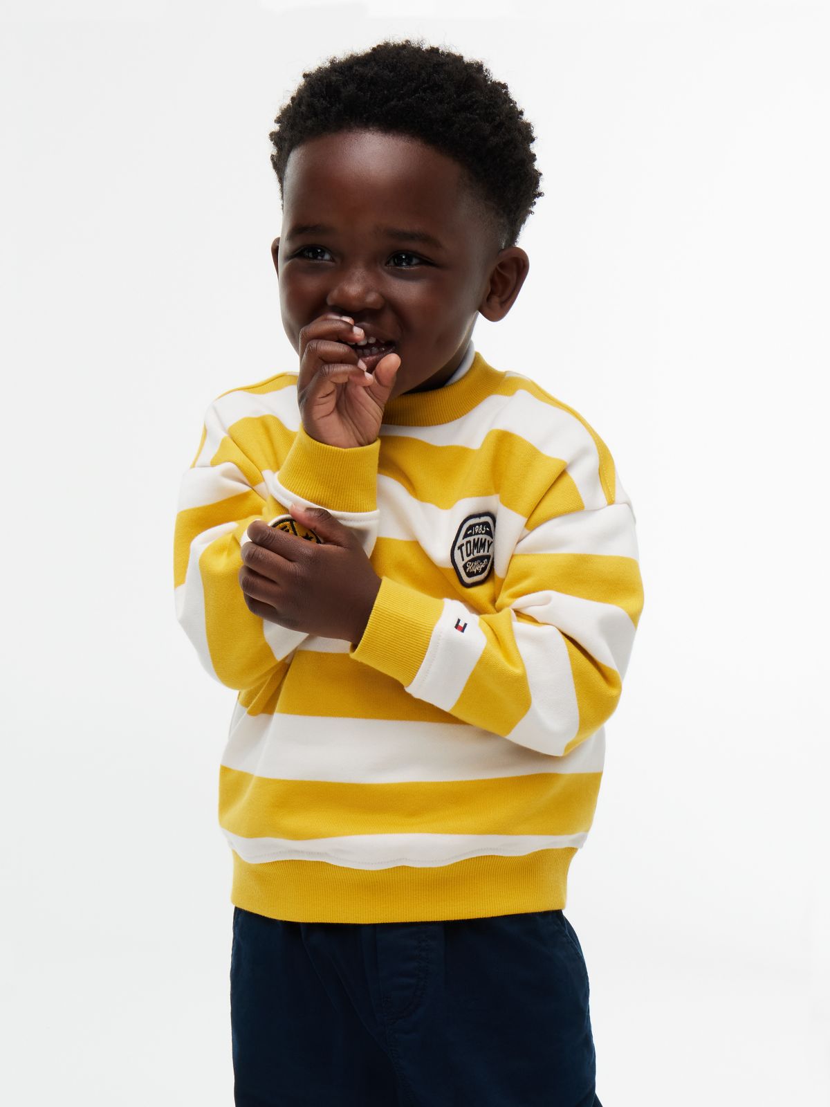 Kids' Sport Logo Striped Sweatshirt — Countryside Yellow Stripe
