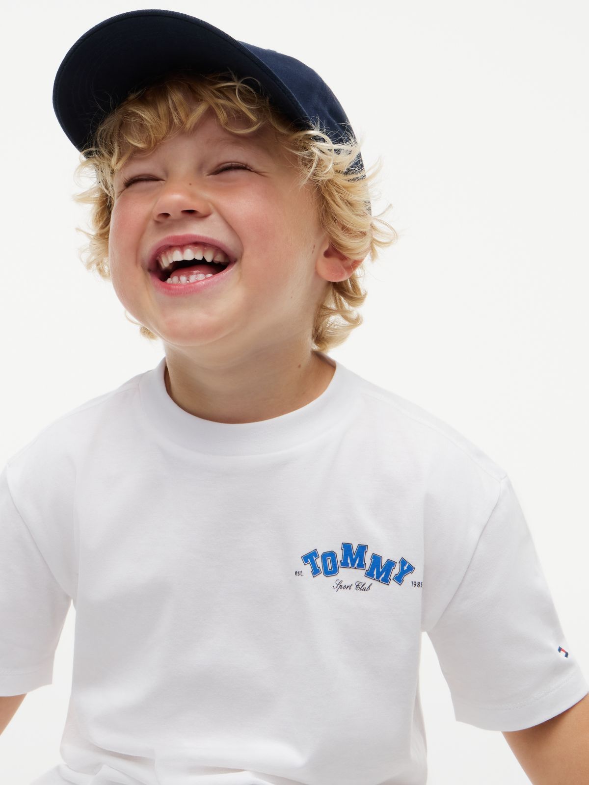 Kids' Tommy Sport Club Logo T-Shirt — White