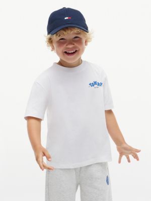 Kids' Tommy Sport Club Logo T-Shirt, White