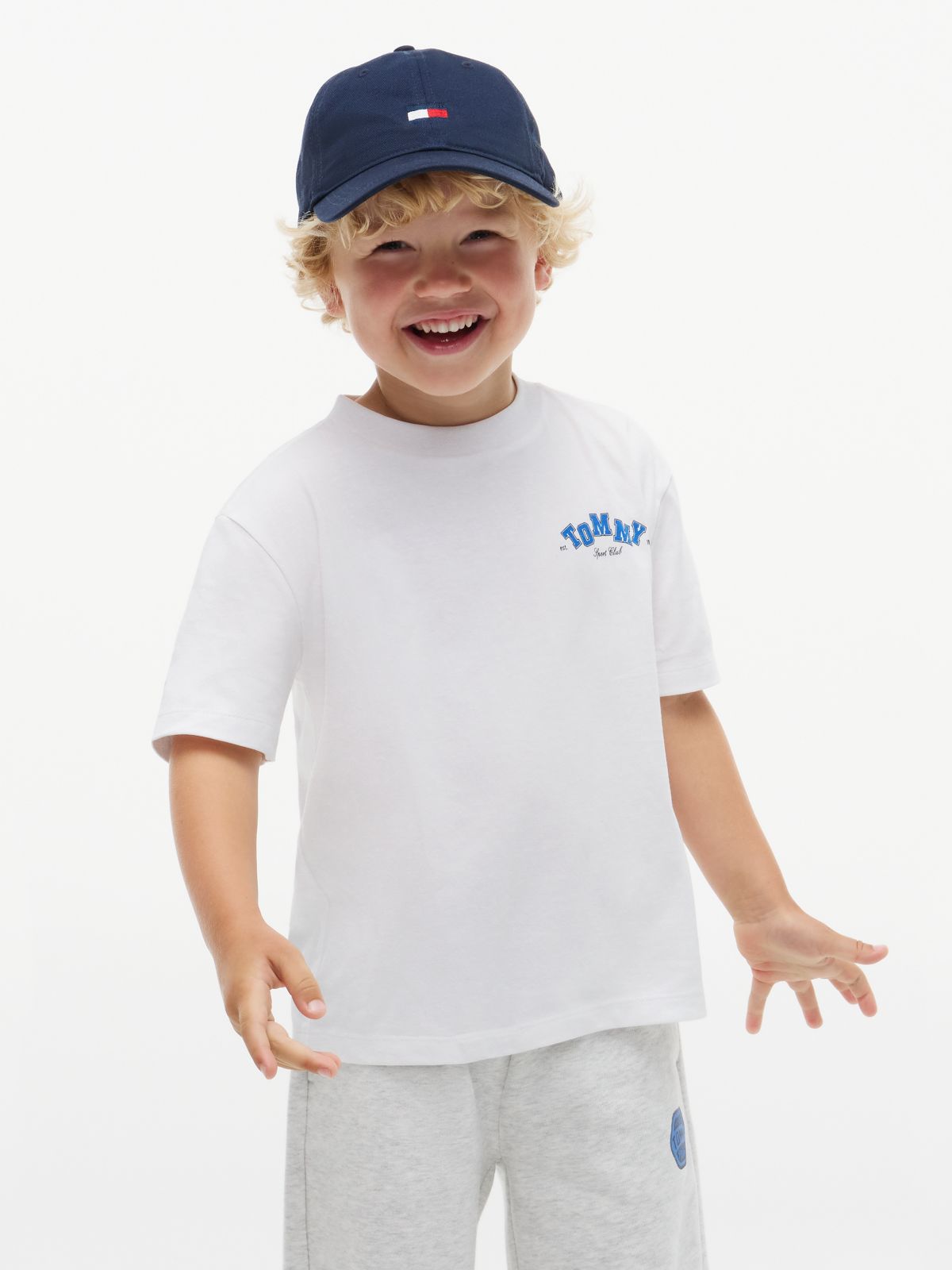 Kids' Tommy Sport Club Logo T-Shirt — White