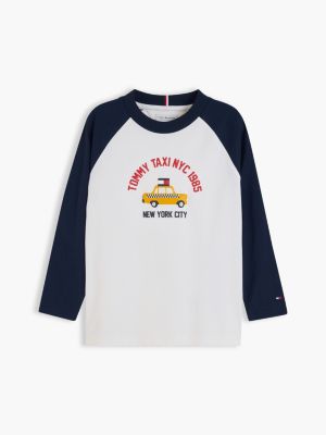 Детская футболка Tommy Hilfiger Raglan Taxi Logo, цвет: Тёмный синий — фото 5