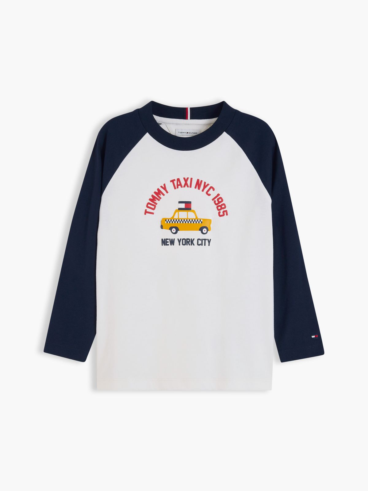 Kids' Raglan Taxi Logo T-Shirt — Dark Blue