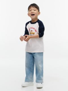 Kids' Raglan Taxi Logo T-Shirt — Dark Blue 2