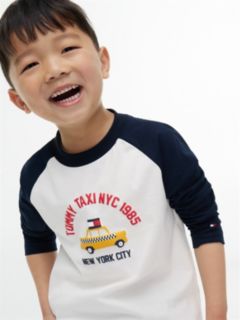 Kids' Raglan Taxi Logo T-Shirt — Dark Blue 3