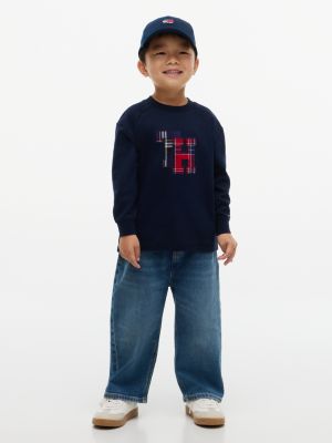 Детская футболка Tommy Hilfiger Plaid Monogram, цвет: Тёмно-синий — фото 2