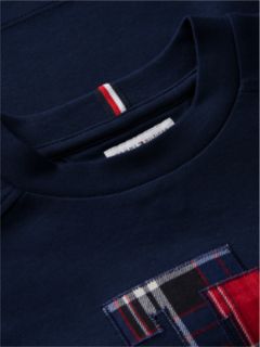 Kids' Plaid Monogram T-Shirt — Navy 6