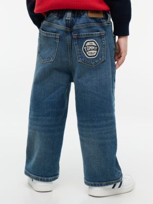 Детские джинсы Tommy Hilfiger Tommy 1985 Logo Wide Leg, цвет: Синий — фото 4