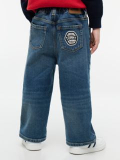 Kids' Tommy 1985 Logo Wide Leg Jean — Blue 4