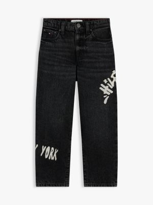 Детские джинсы Tommy Hilfiger Kids' Hilfiger Graffiti Print Baggy Jean — фото 5