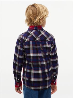 Детская рубашка Tommy Hilfiger Crest Logo Multicheck, цвет: Чёрный клетчатый — фото 4