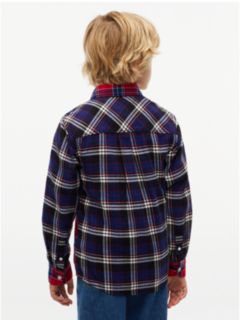 Kids' Crest Logo Multicheck Shirt — Black Check 4