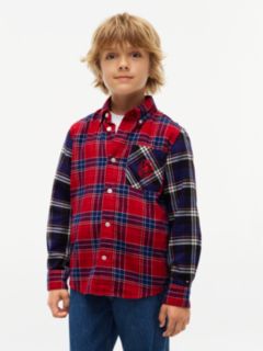Kids' Crest Logo Multicheck Shirt — Black Check 1
