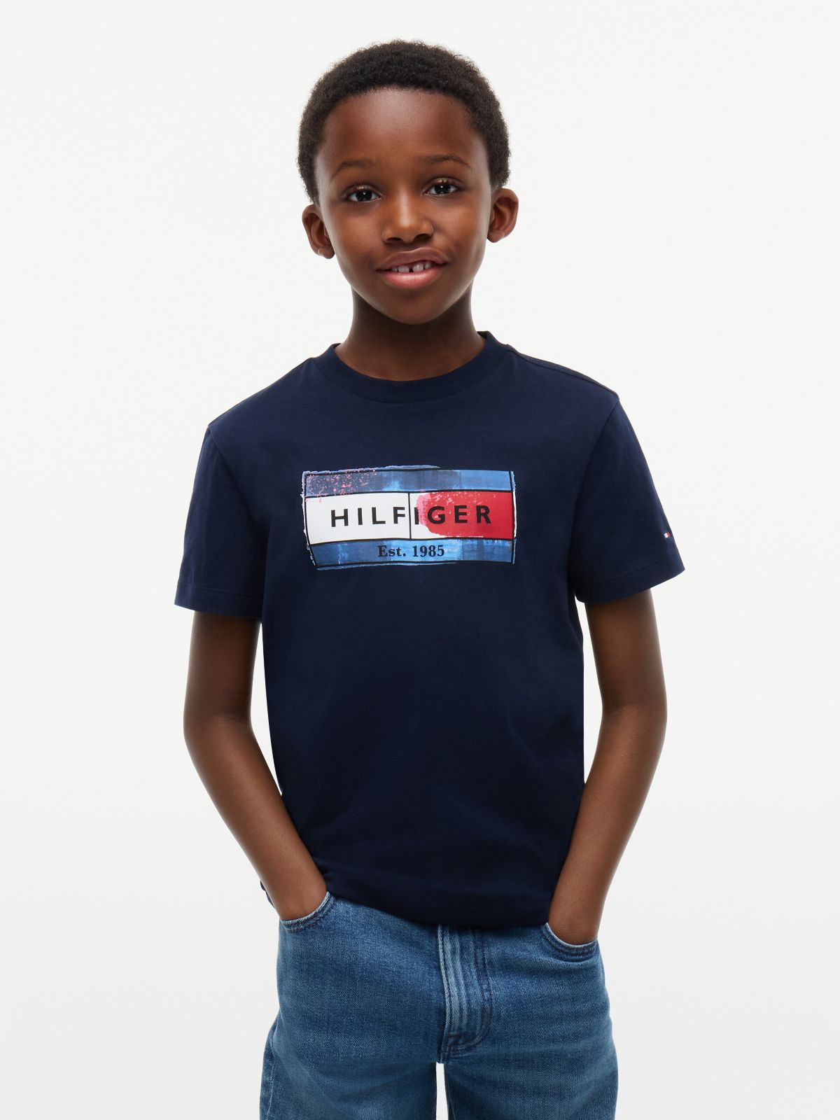 Kids' Hilfiger Flag Graphic T-Shirt — Blue