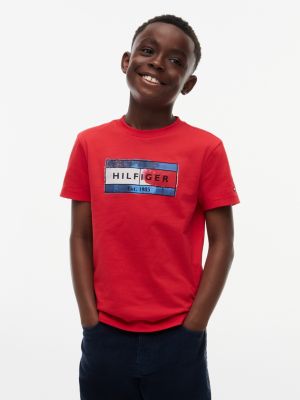 Kids' Hilfiger Flag Graphic T-Shirt, Red Glare