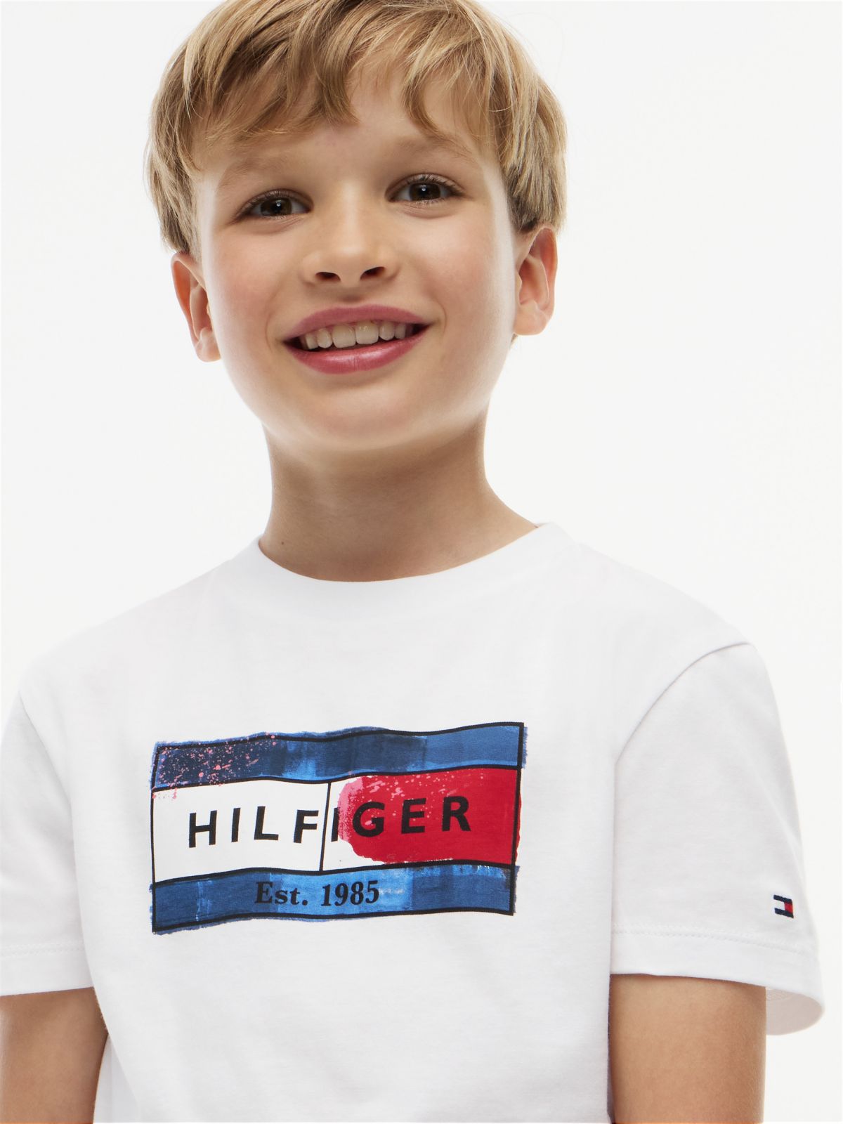 Kids' Hilfiger Flag Graphic T-Shirt — White