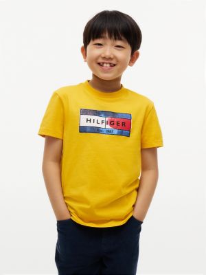 Kids' Hilfiger Flag Graphic T-Shirt, Countryside Yellow
