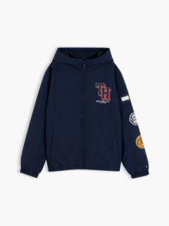 Kids' Sport Logo Hooded Windbreaker — Blue 6